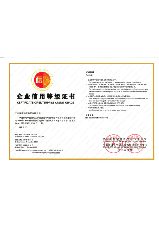 企业信用等级证书（广东  新爱体育   集团有限公司）